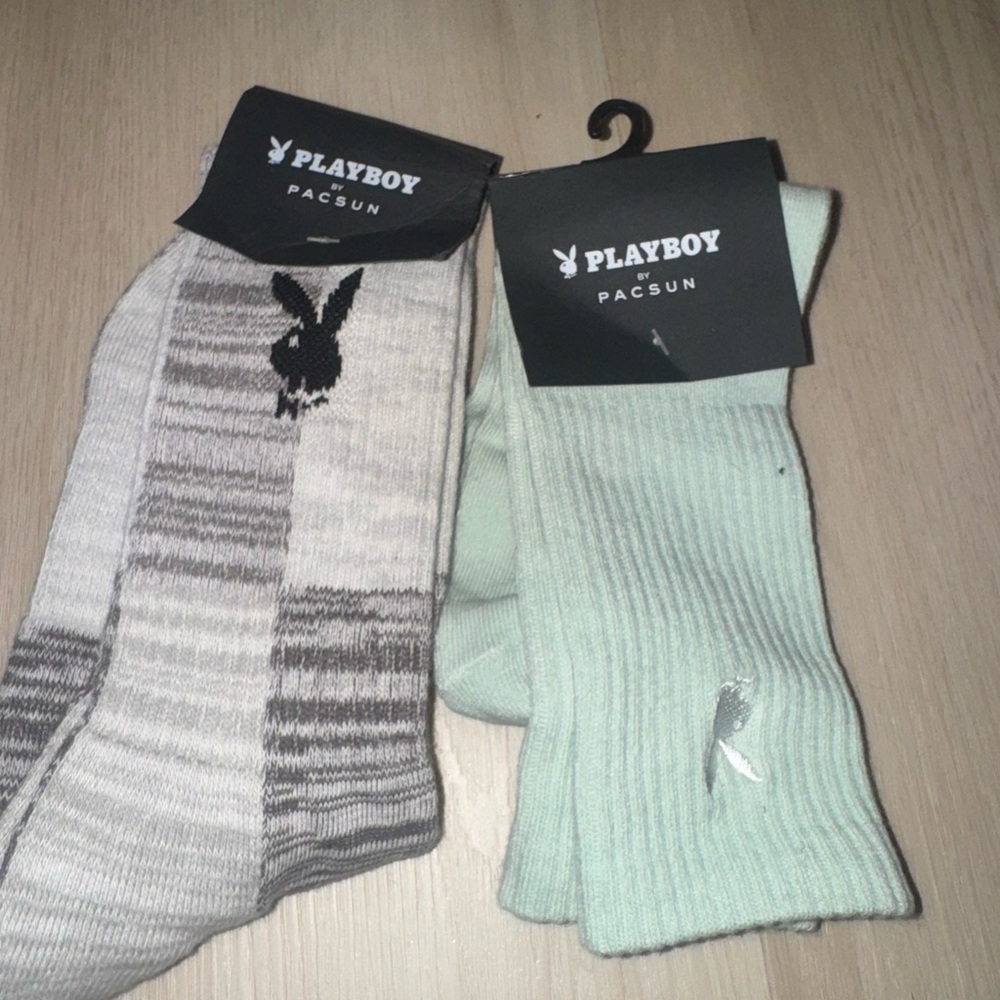 PLAYBOY Gray and Mint Casual Socks